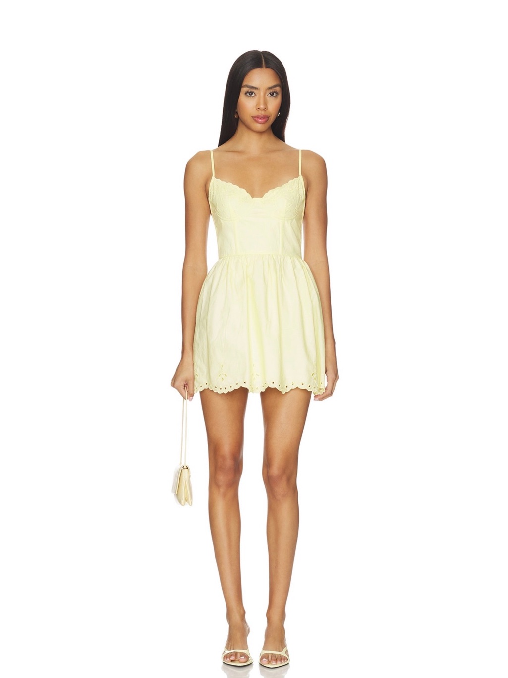 Jasmine Mini Dress In Pale Yellow